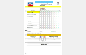 Résultats poule D avant la reprise (matchs 