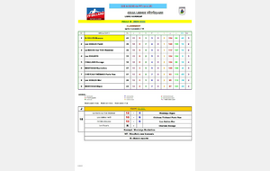 Résultats journée 15, poule D.